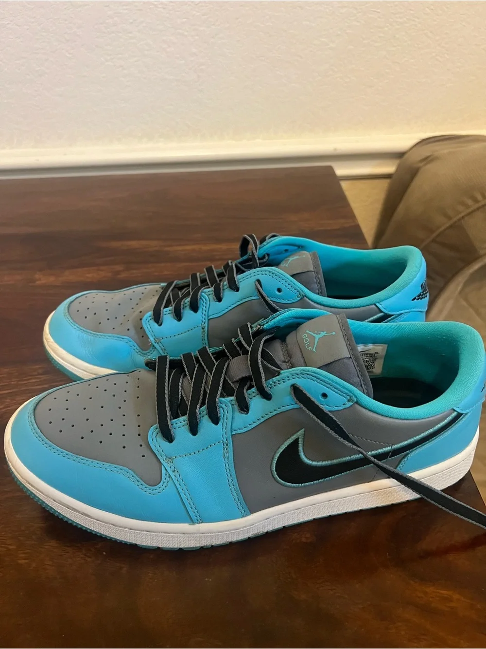 Jordan Men’s Low Top Sneakers in Gray & Teal
